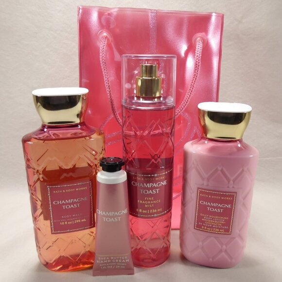 Bath Body Works Champagne Toast Gift Set Lotion Wash Fragrance Mist Hand Cream